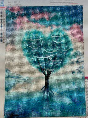 Diamond Painting Finished Completed 3D Wall Art 30x40 cm Heart Diamond Art